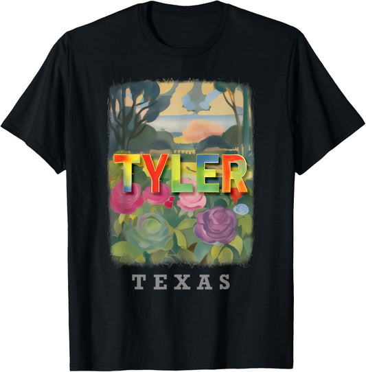 Tyler Texas TX Rose Garden Splendor SD894 T-Shirt - T-Shirt | Black