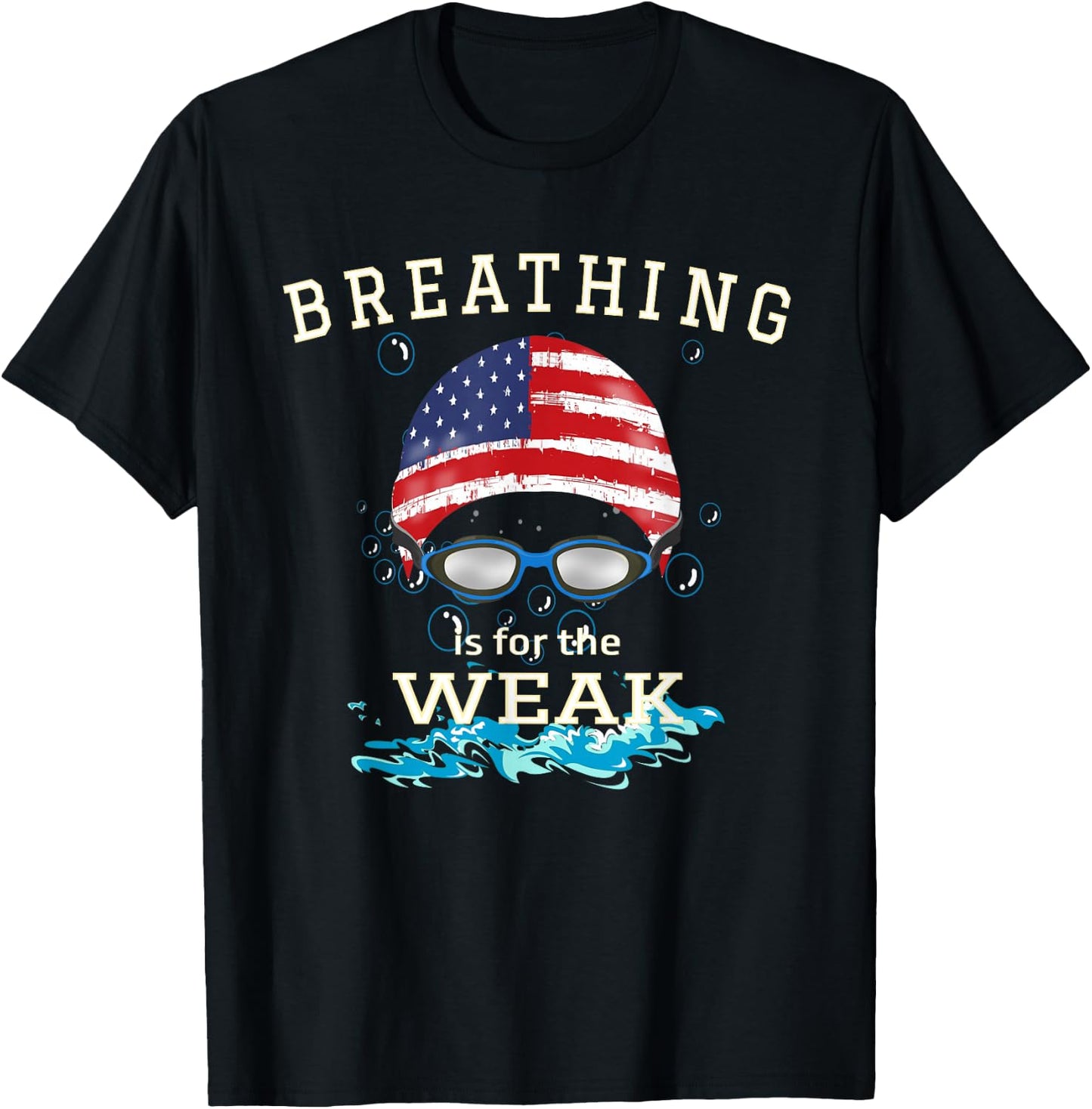 Swim Swimmer T Shirt Funny Swimming Sports Goggles Cap T-Shirt - T-Shirt | Black