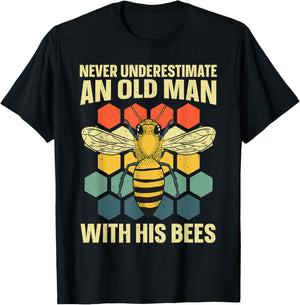 Beekeeping Art Dad Grandpa Bee Apiary Beekeeper T-Shirt - T-Shirt | Black