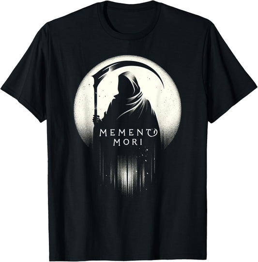 Memento Mori - Latin Remember You Must Die with Grim Reaper T-Shirt - T-Shirt | Black