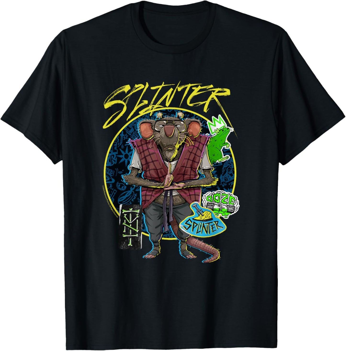Teenage Mutant Ninja Turtles: Mutant Mayhem Hipster Splinter T-Shirt - T-Shirt | Black