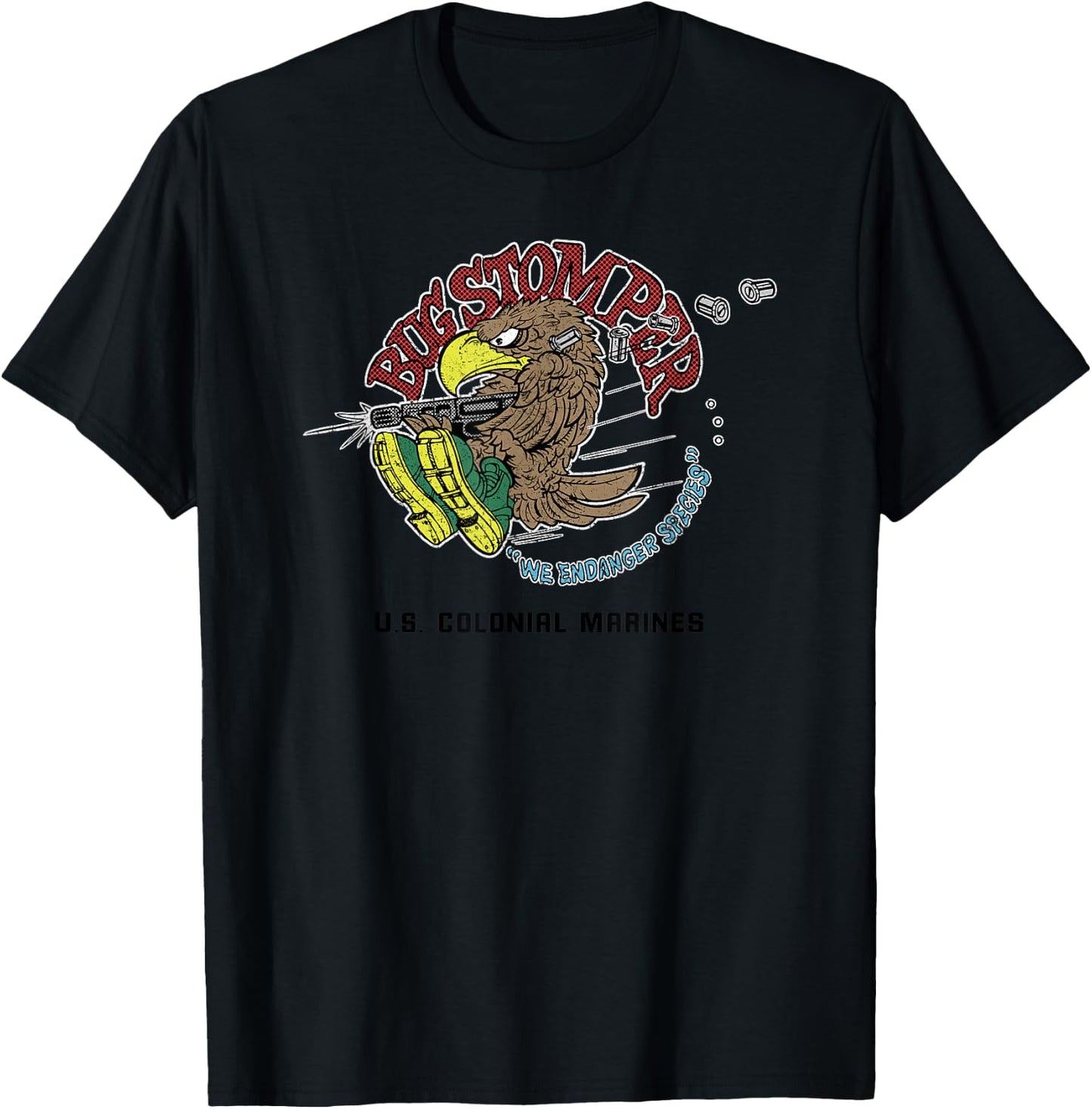 Aliens Bug Stomper We Endanger Species T-Shirt - T-Shirt | Black
