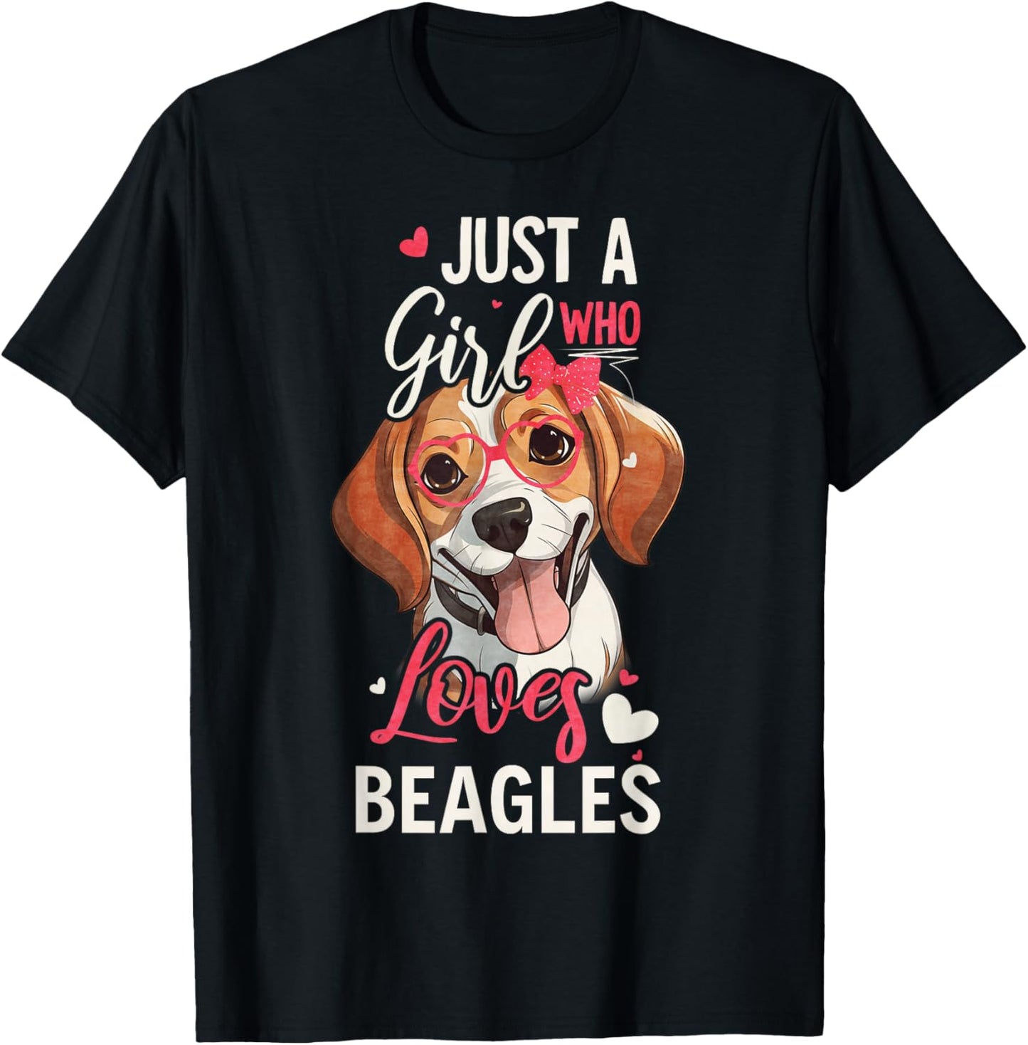 Just A Girl Who Loves Beagles Funny Beagle Dog Lover T-Shirt - T-Shirt | Black