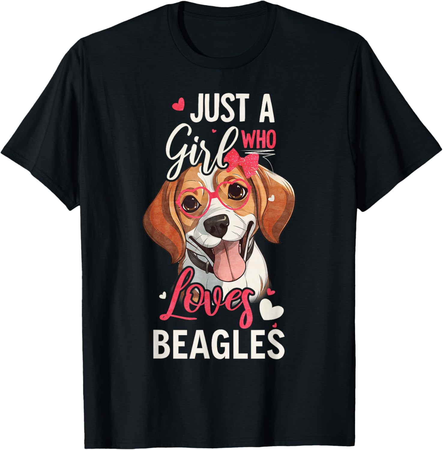 Just A Girl Who Loves Beagles Funny Beagle Dog Lover T-Shirt - T-Shirt | Black