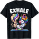 Funny Exhale Unicorn Yoga Fart Pose Farting Women Gag Squad T-Shirt - T-Shirt | Black