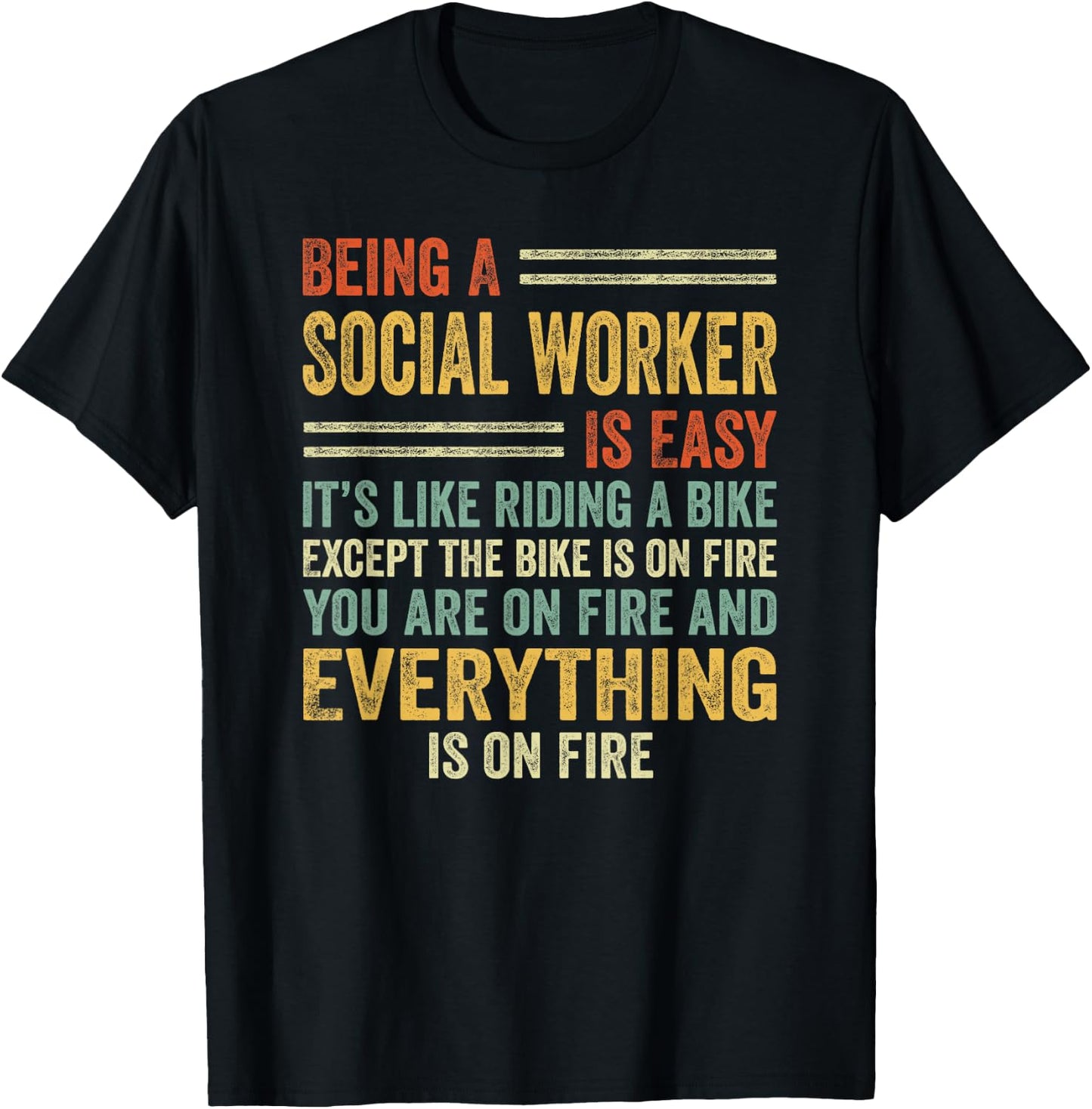 Being A Social Worker Is Easy It's Like Riding A Bike Funny T-Shirt - T-Shirt | Black