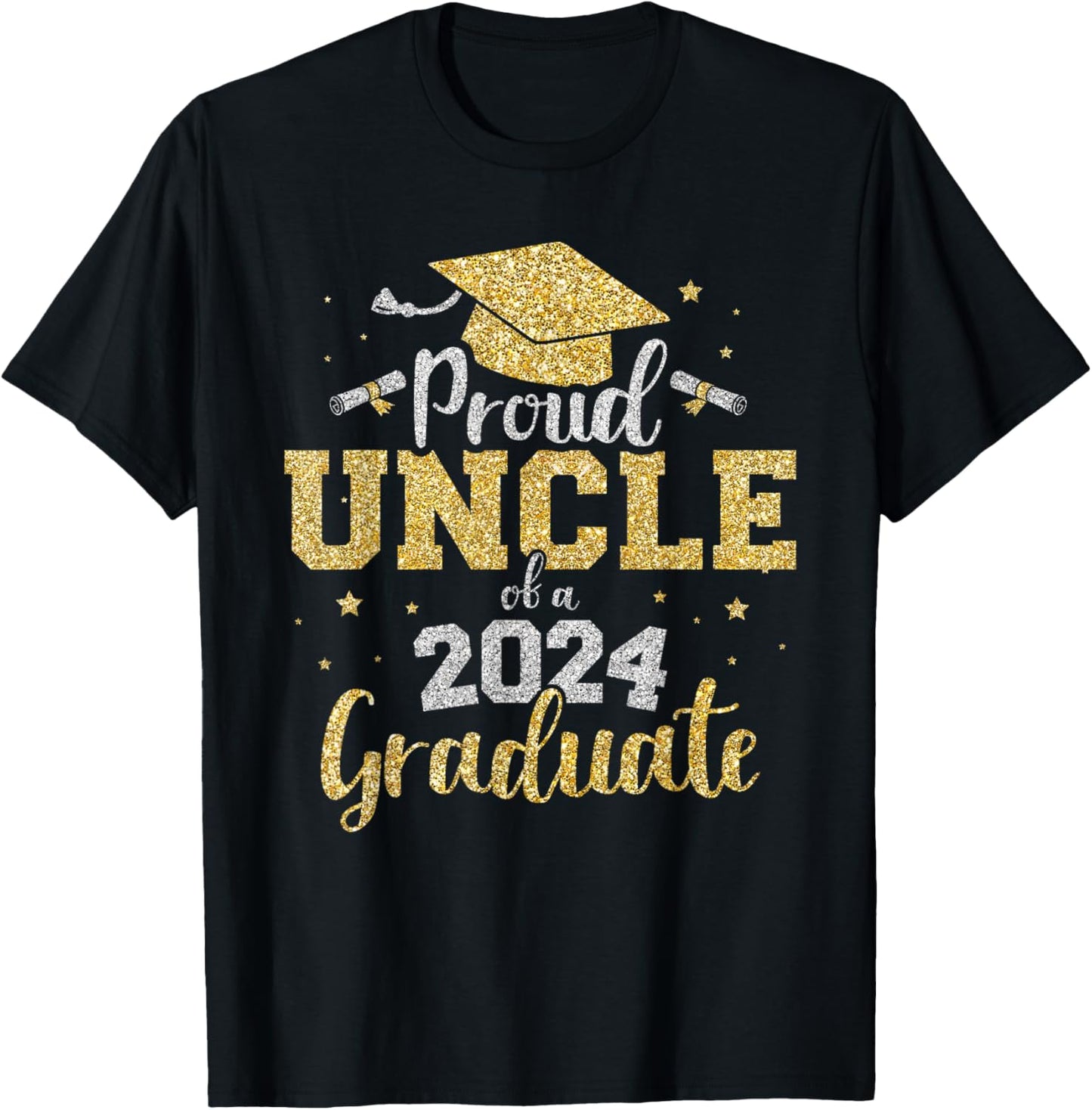 Proud uncle of a class of 2024 graduate senior graduation T-Shirt - T-Shirt | Black