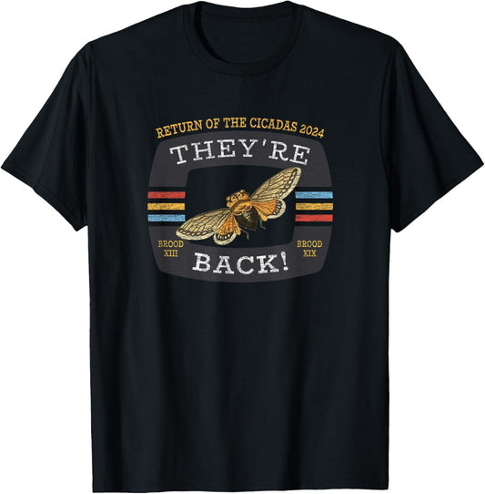 Cicada Brood XIX And Brood XIII 2024 Reemergence T-Shirt - T-Shirt | Black