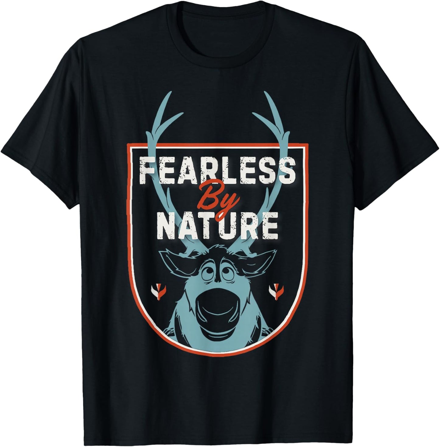 Disney Frozen 2 Sven Fearless By Nature Crest T-Shirt - T-Shirt | Black