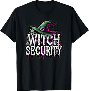 Witch Security Easy Husband of Witches Costume Fun Boyfriend T-Shirt - T-Shirt | Black