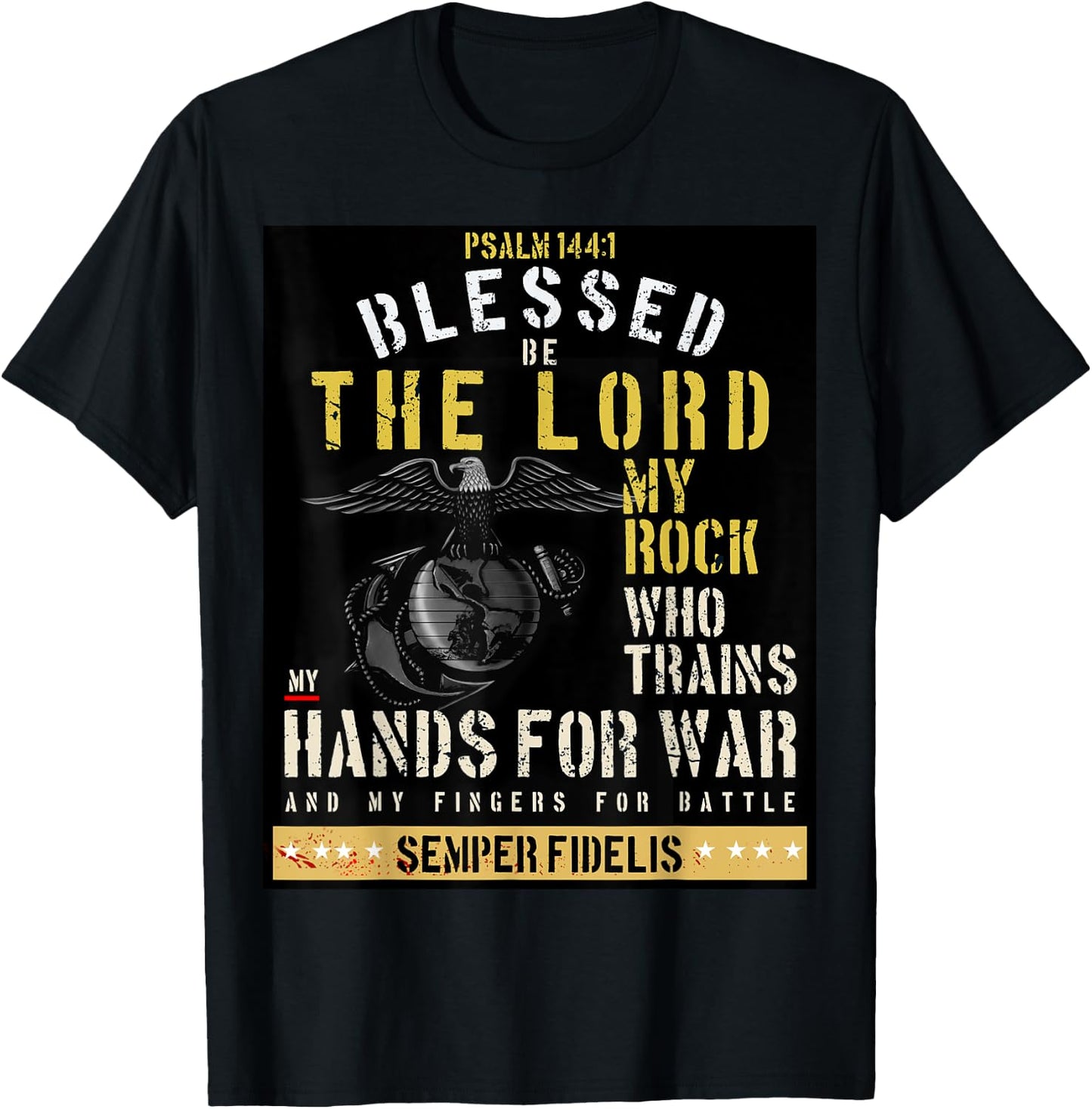 Psalm 144:1 T-Shirt - T-Shirt | Black