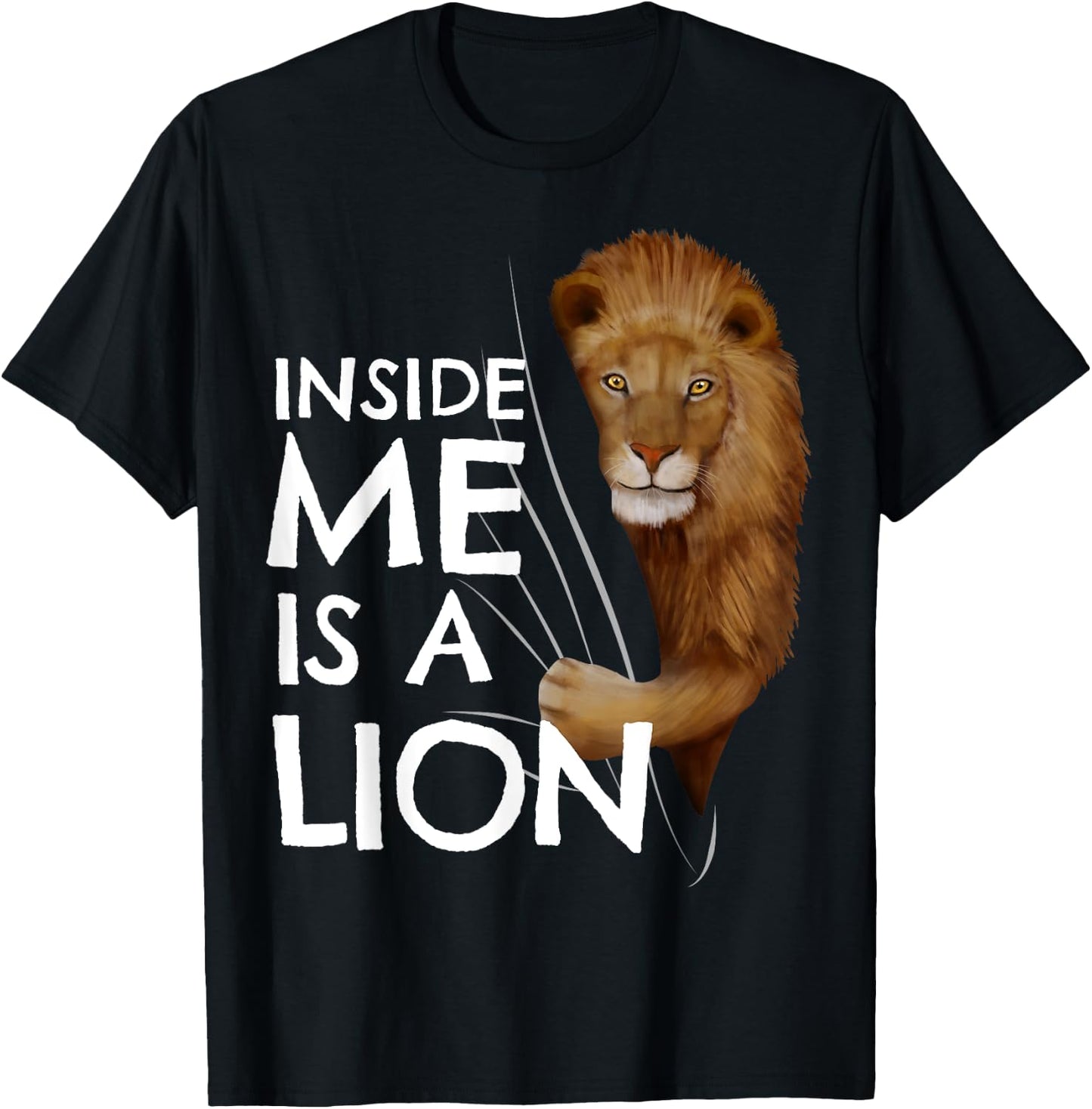 Lion Inside Me Clothes Funny Kids Gift Lion T-Shirt - T-Shirt | Black