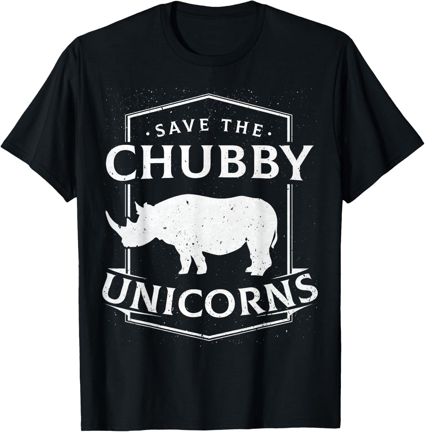 Save The Chubby Unicorns Gift Unicorn Rhino Shirt T-Shirt - T-Shirt | Black