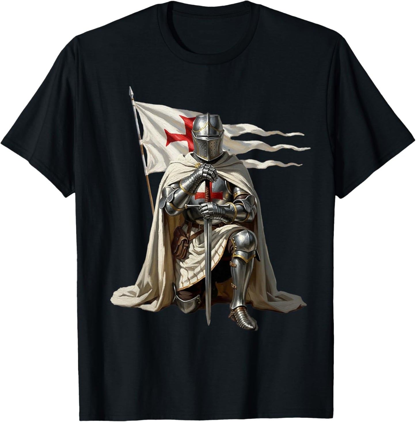 Knight Templar Saint Crusader T-Shirt - T-Shirt | Black