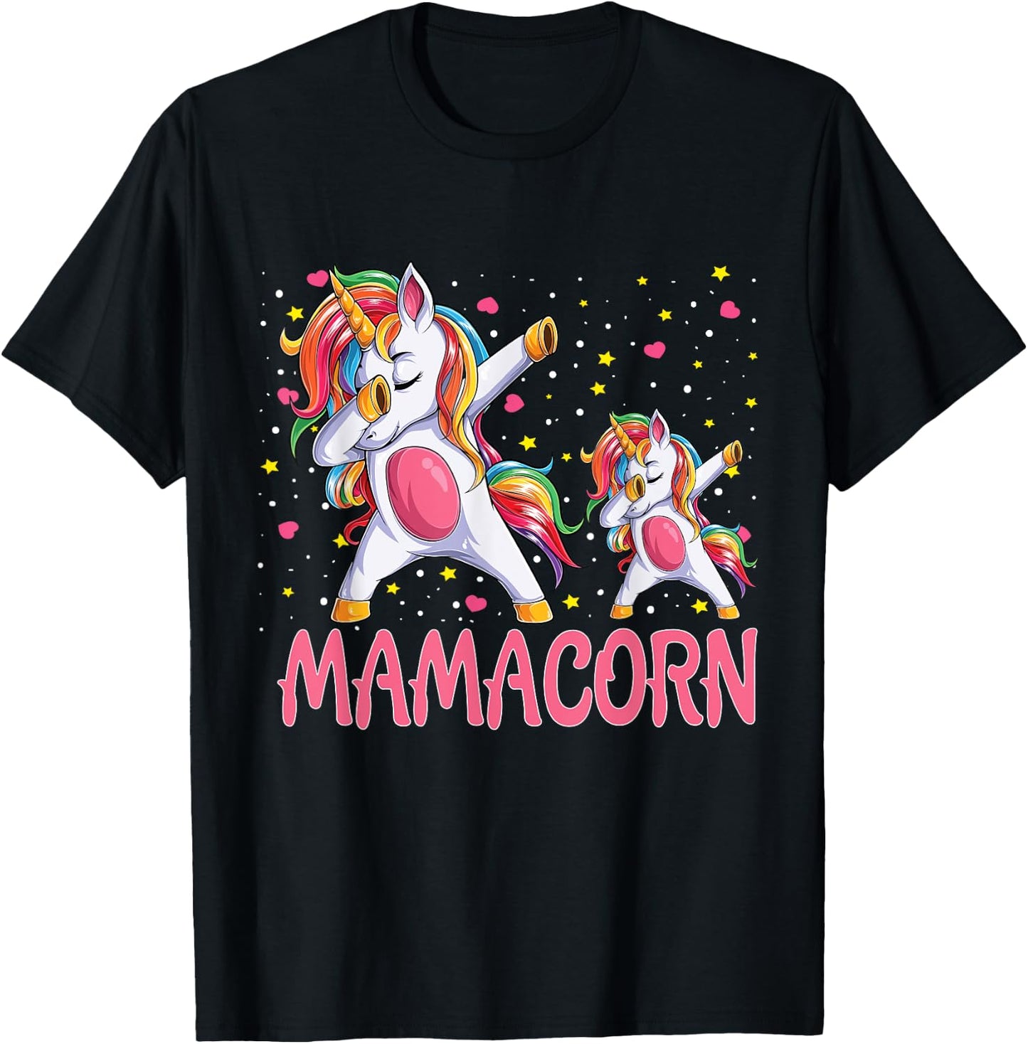 Mamacorn Unicorn Mom Baby Funny Mother's Day T-Shirt - T-Shirt | Black
