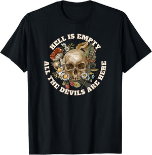 Hell is Empty All the Devils are Here - Shakespeare Quote T-Shirt - T-Shirt | Black