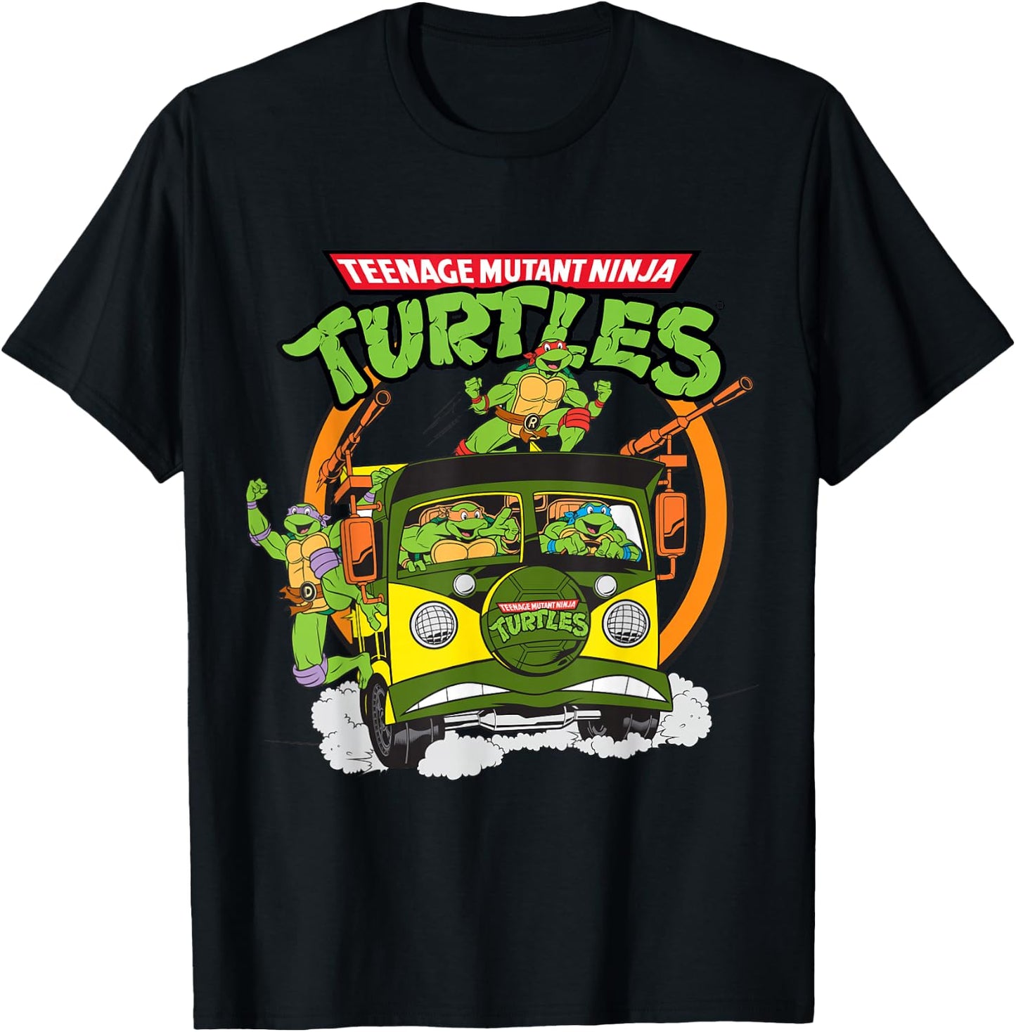 TMNT Battle Wagon Group Shot T-Shirt - T-Shirt | Black