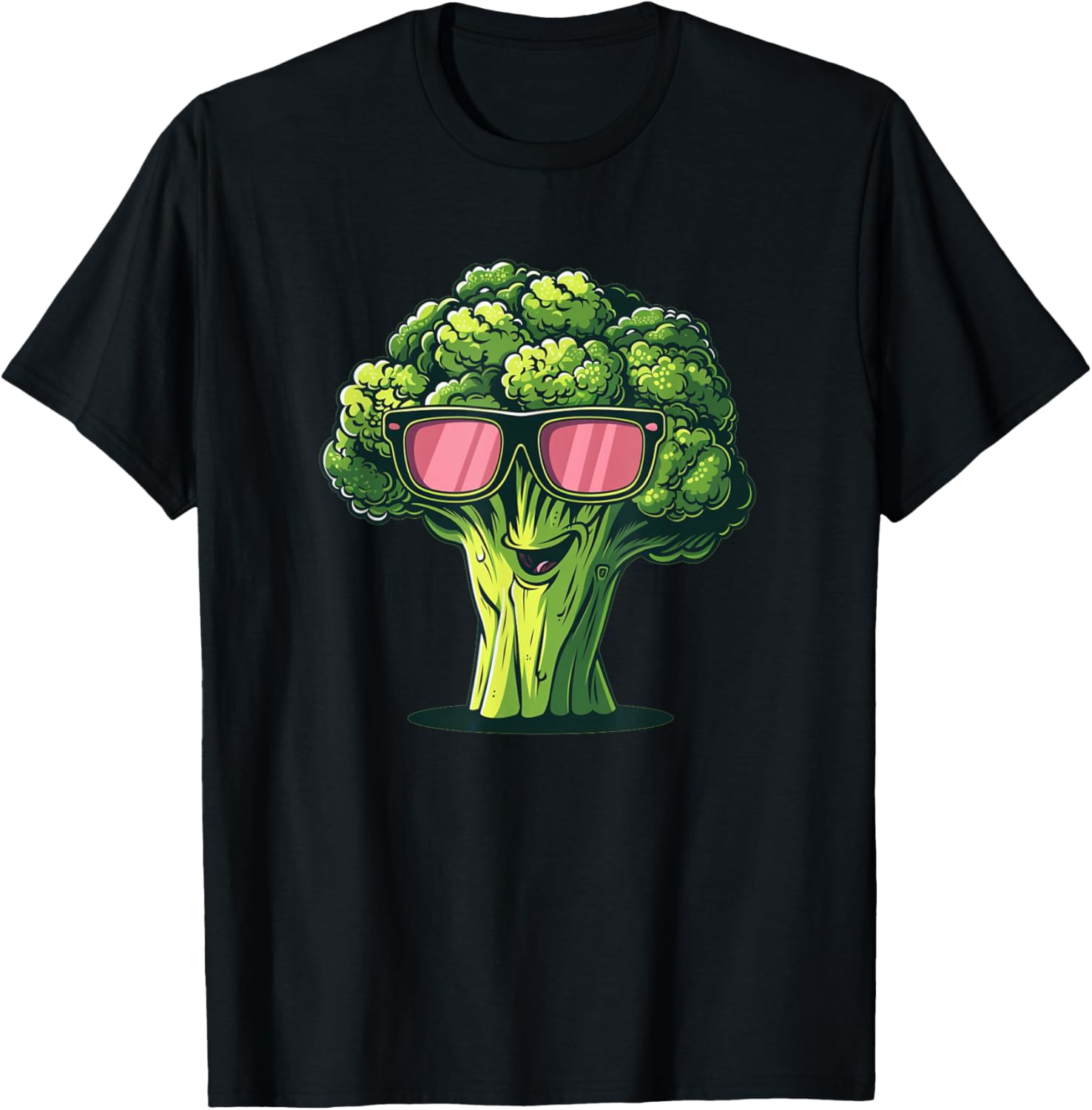 Funny Broccoli Face with Sunglasses Costume T-Shirt - T-Shirt | Black
