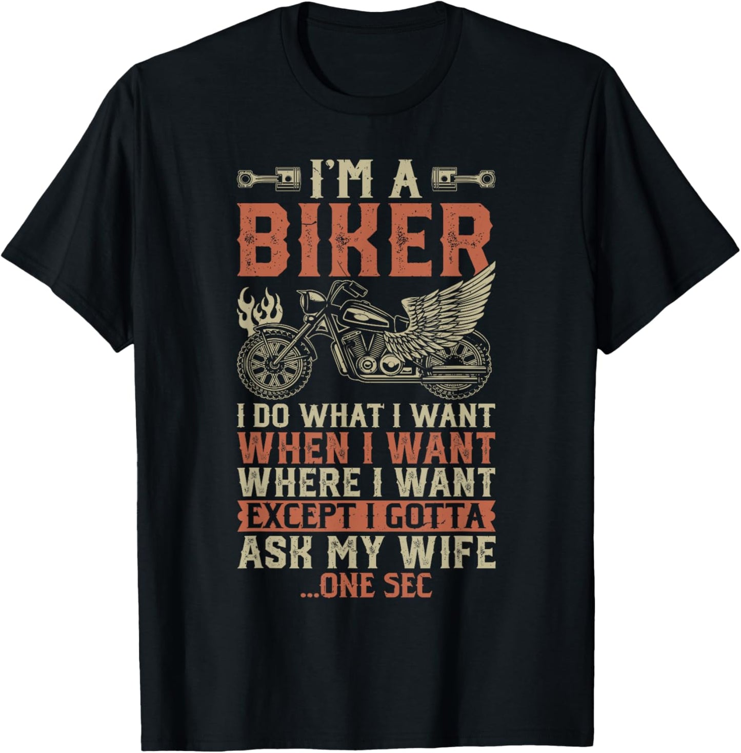 Funny Biker Art Motorcycle Motorbike Rider T-Shirt - T-Shirt | Black