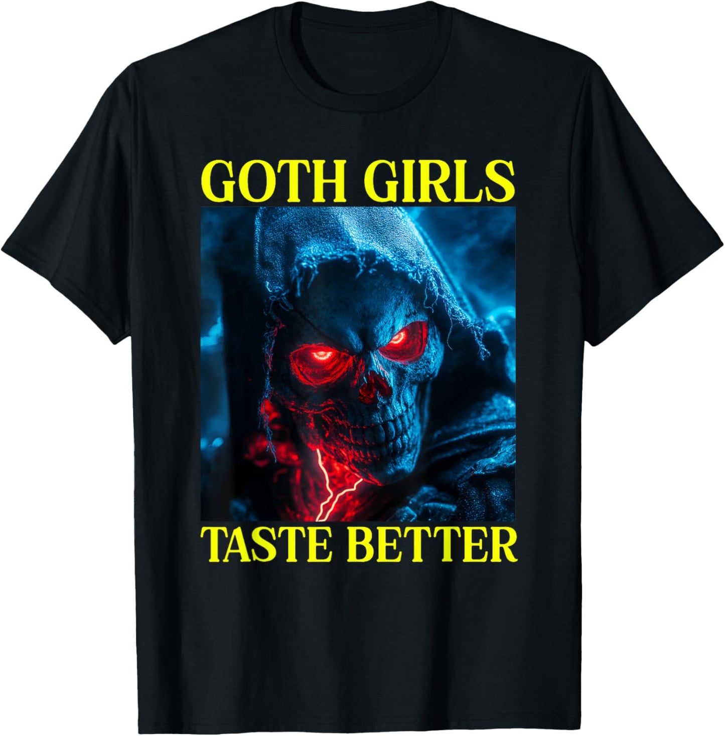Goth Girls Taste Better Funny Hard Skeleton T-Shirt - T-Shirt | Black