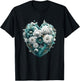 Cute Teal Heart Graphic Made of Flowers Girls T-Shirt - T-Shirt | Black