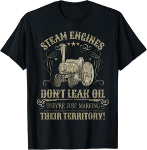 Steam Traction Engine Retirement Idea & Steam Engine T-Shirt - T-Shirt | Black