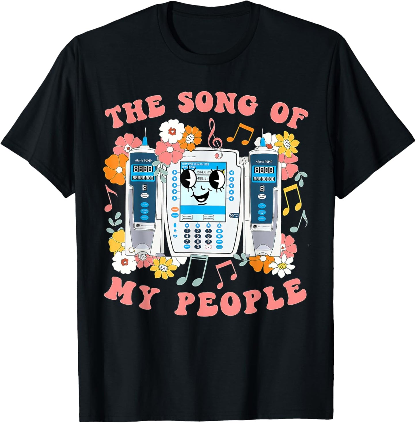 4th Of July Nurse, The Song Of My People, Beeping IV Pump T-Shirt - T-Shirt | Black