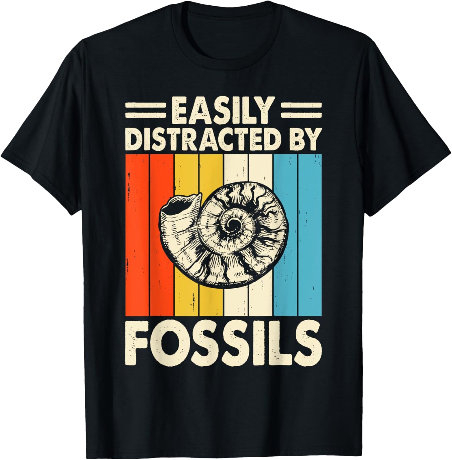 Easily Distracted By Fossils T-Shirt - T-Shirt | Black