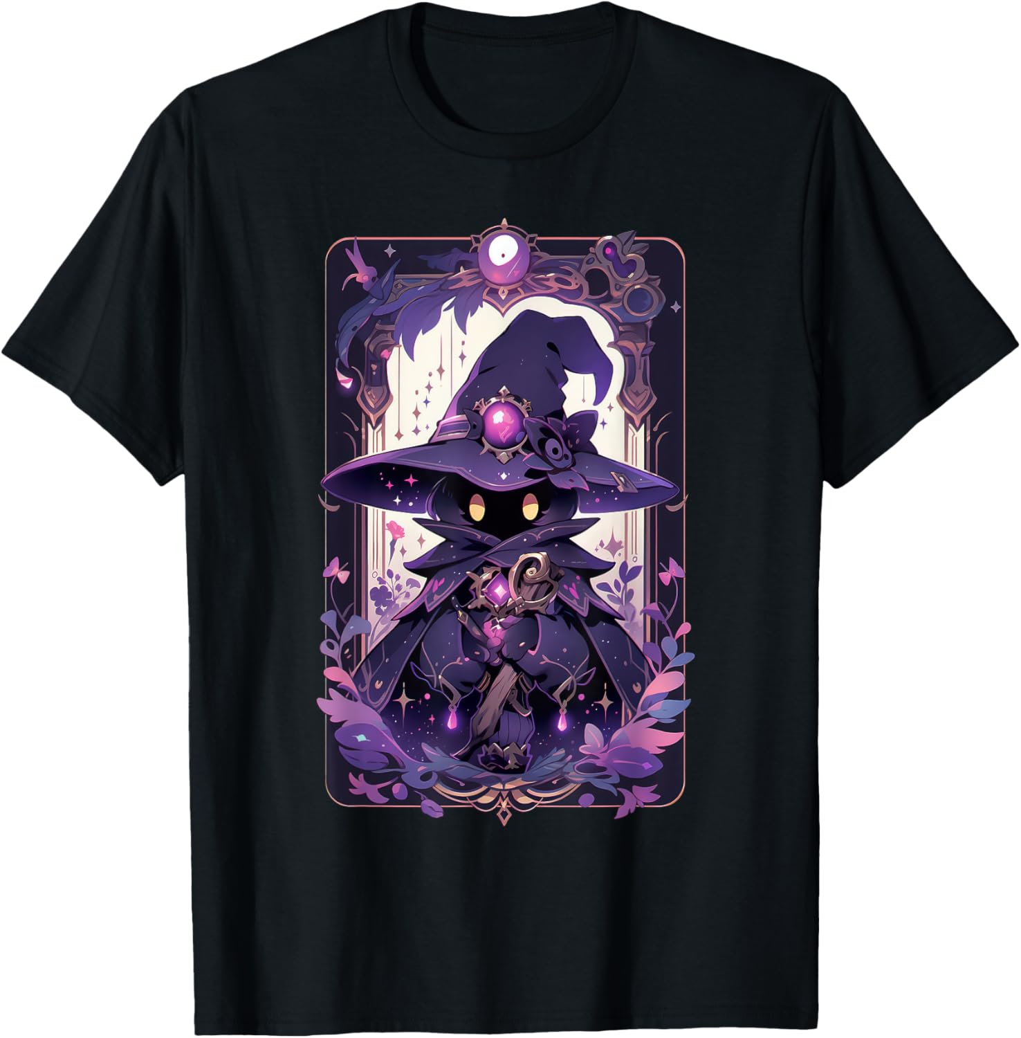 Cute Magician Anime Pastel Goth Tarot Card T-Shirt - T-Shirt | Black