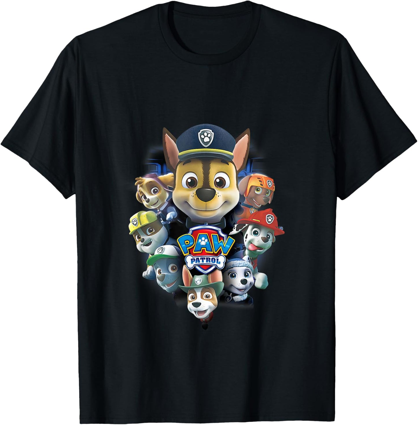 Paw Patrol Chase, Marshall, and Rubble T-Shirt - T-Shirt | Black
