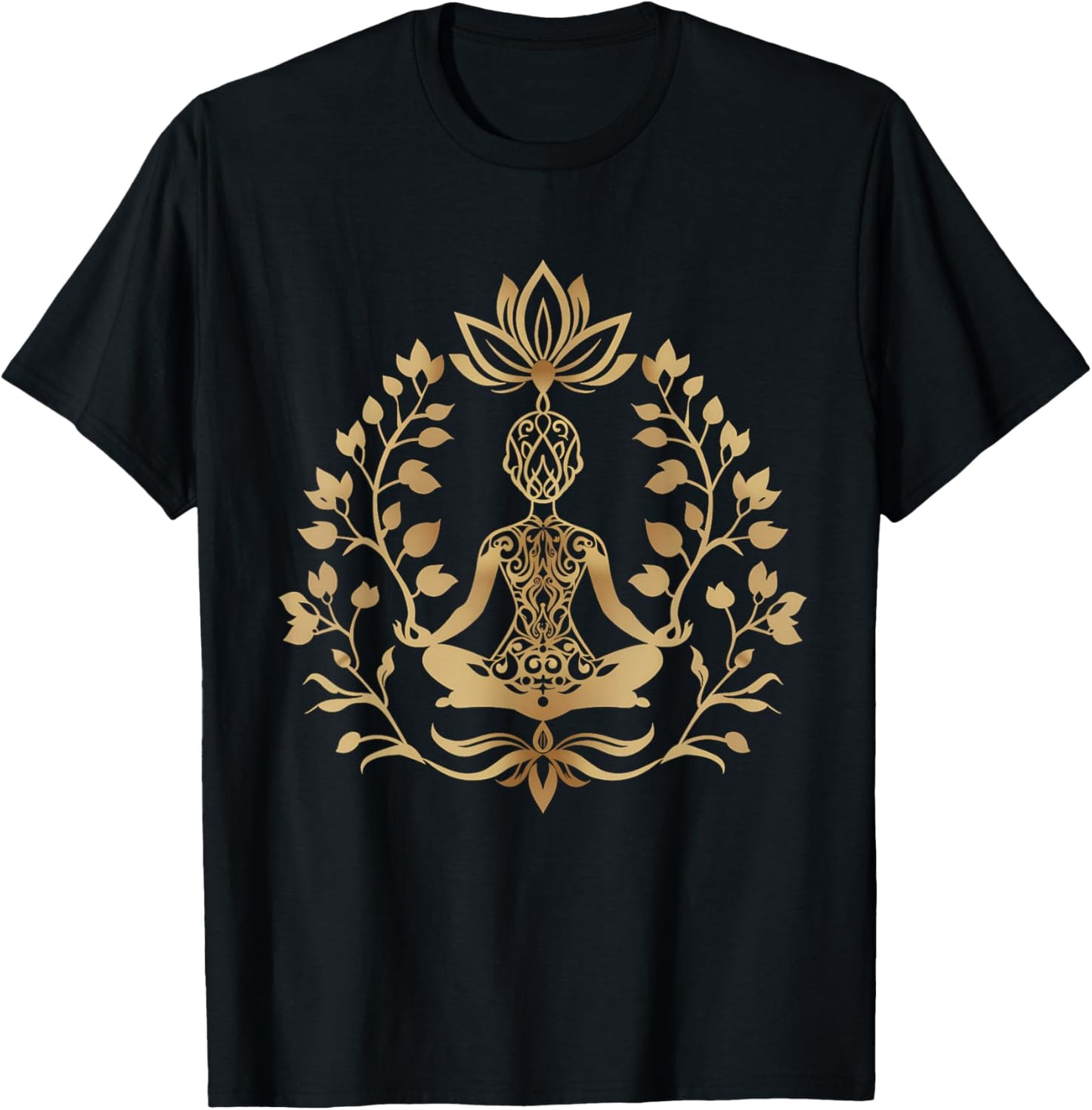 Meditation Life Tree Buddhist Yoga Spirituality Zen Buddha T-Shirt - T-Shirt | Black