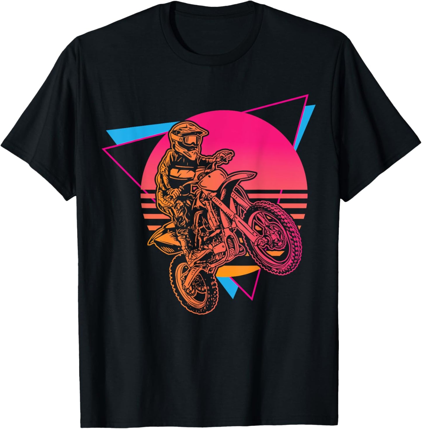 Retro Motocross Rider Vintage Dirt Bike MX Racer Off-Road T-Shirt - T-Shirt | Black