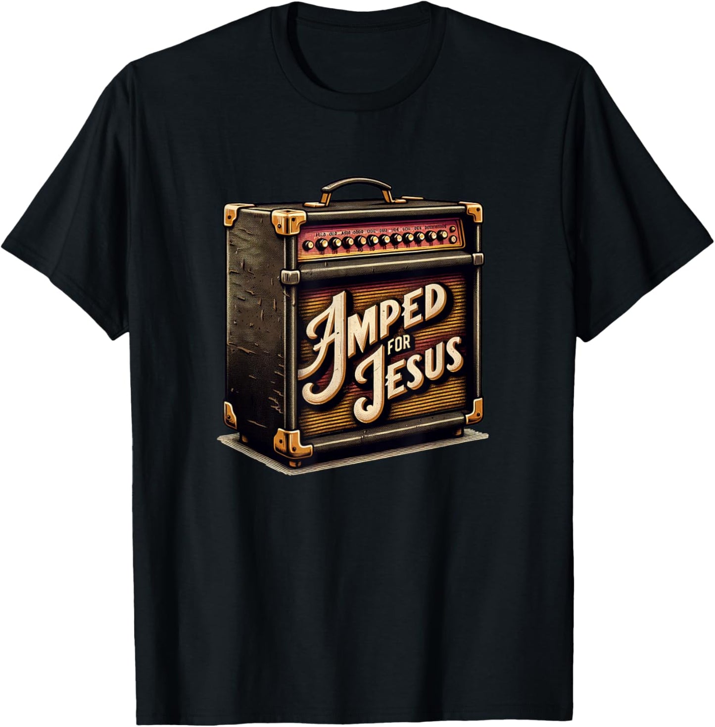 Amped for Jesus - Christian Worship, Music, Praise and Faith T-Shirt - T-Shirt | Black
