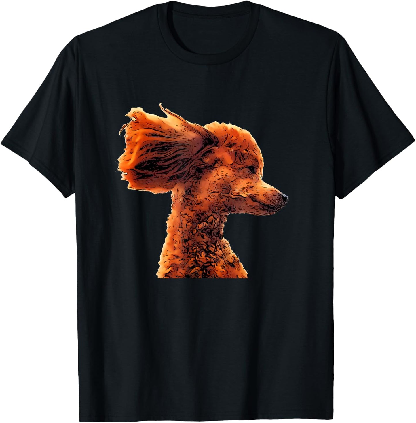 An adorable apricot poodle with flying ears! Cute! T-Shirt - T-Shirt | Black