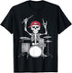 Skeleton Drummer Halloween Costume Playing Drums Boys Men T-Shirt - T-Shirt | Black