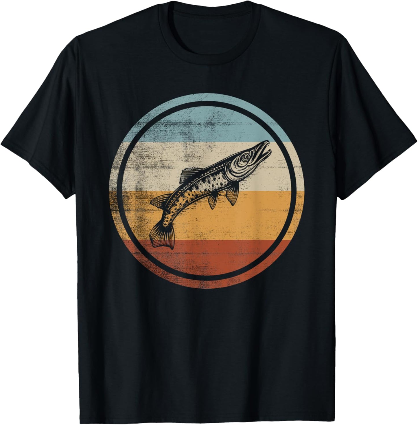 Gar Fish Retro Vintage Design T-Shirt - T-Shirt | Black