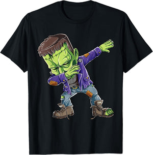 Halloween Boys Men Dabbing Frankenstein Monster Zombie Dab T-Shirt - T-Shirt | Black