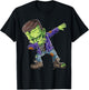 Halloween Boys Men Dabbing Frankenstein Monster Zombie Dab T-Shirt - T-Shirt | Black