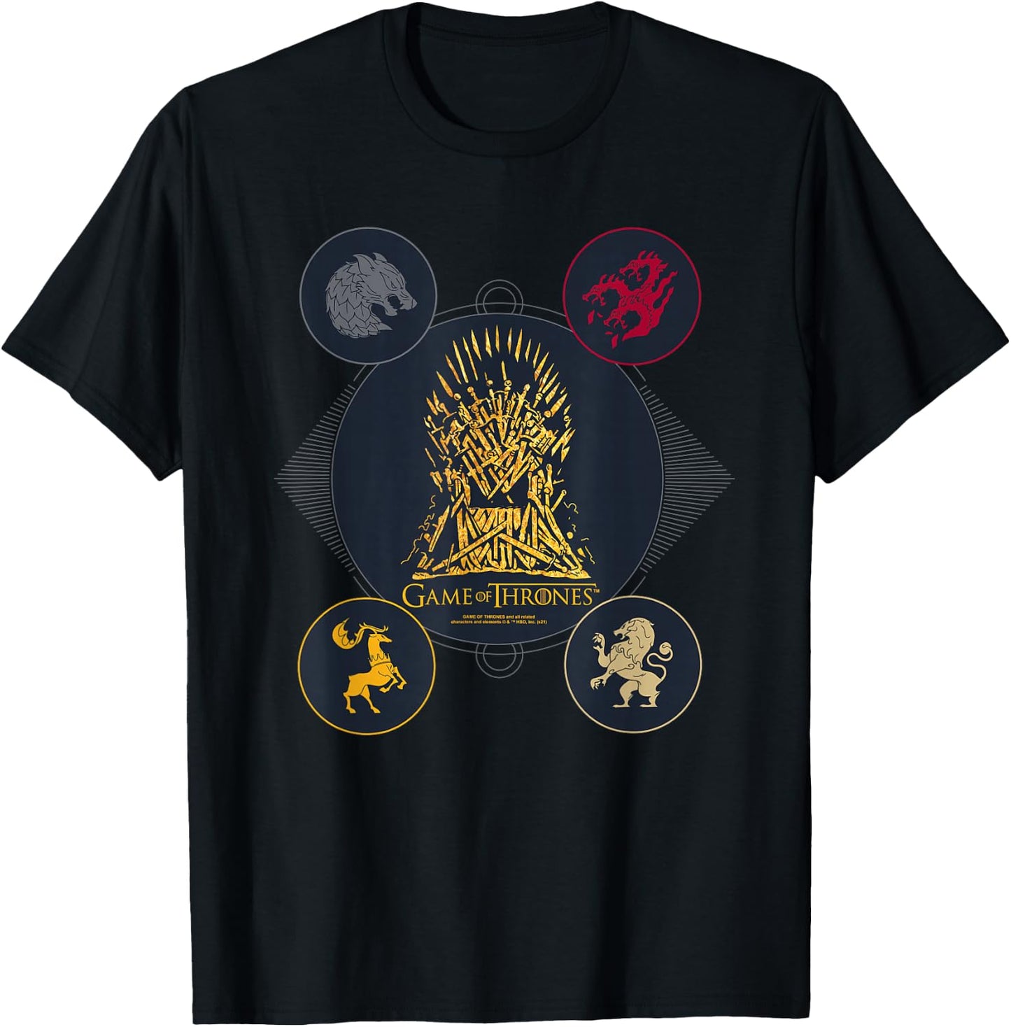 Game of Thrones 4 Houses for the Throne T-Shirt - T-Shirt | Black