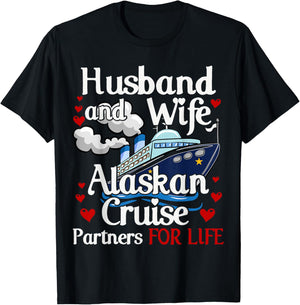 Alaskan Cruise Matching Cruising Husband Wife Couples Alaska T-Shirt - T-Shirt | Black