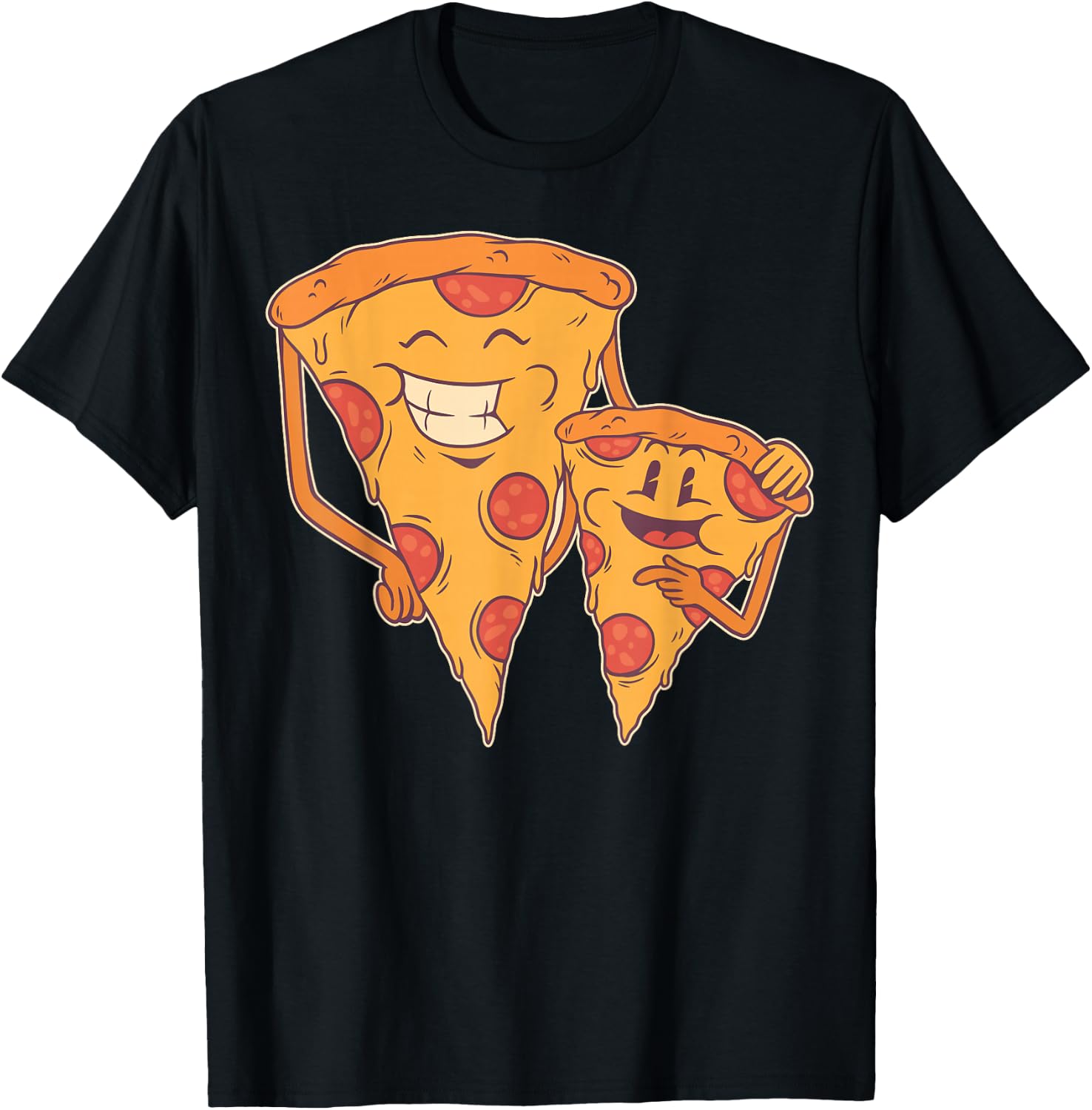 Pizza Family Shirts Matching Dad Son Pizza Slice Fathers Day T-Shirt - T-Shirt | Black