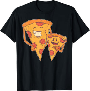 Pizza Family Shirts Matching Dad Son Pizza Slice Fathers Day T-Shirt - T-Shirt | Black