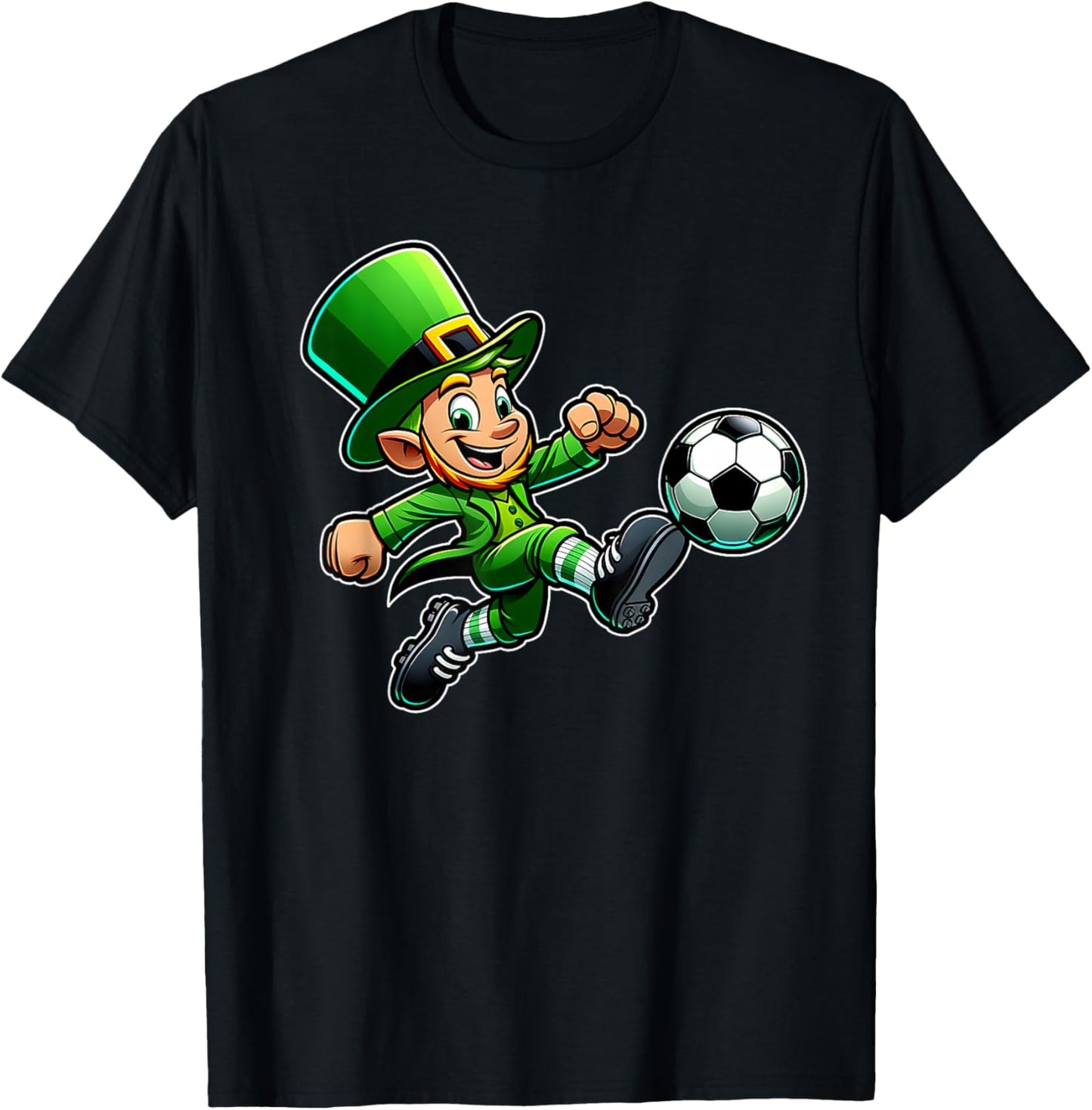 Boys St Patrick's Day Irish Leprechaun Soccer Team Player T-Shirt - T-Shirt | Black