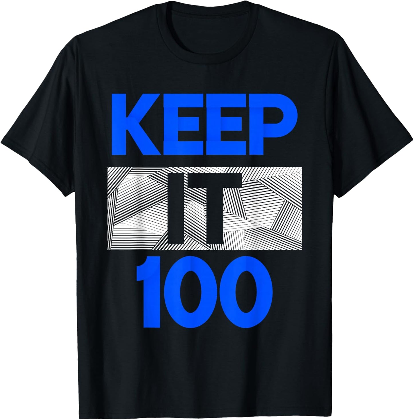 Blue Keep It 100 Royal Blue Graphic T-Shirt - T-Shirt | Black