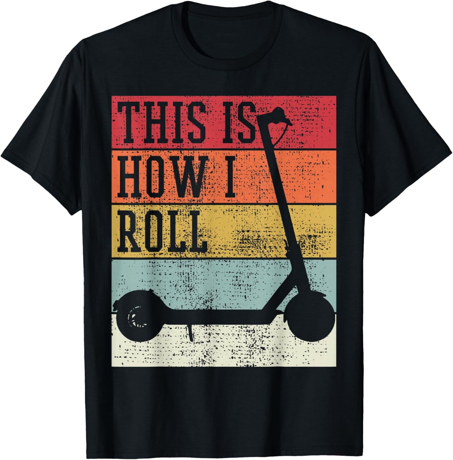 Scooter Electro This Is How I Roll Vintage Retro T-Shirt - T-Shirt | Black