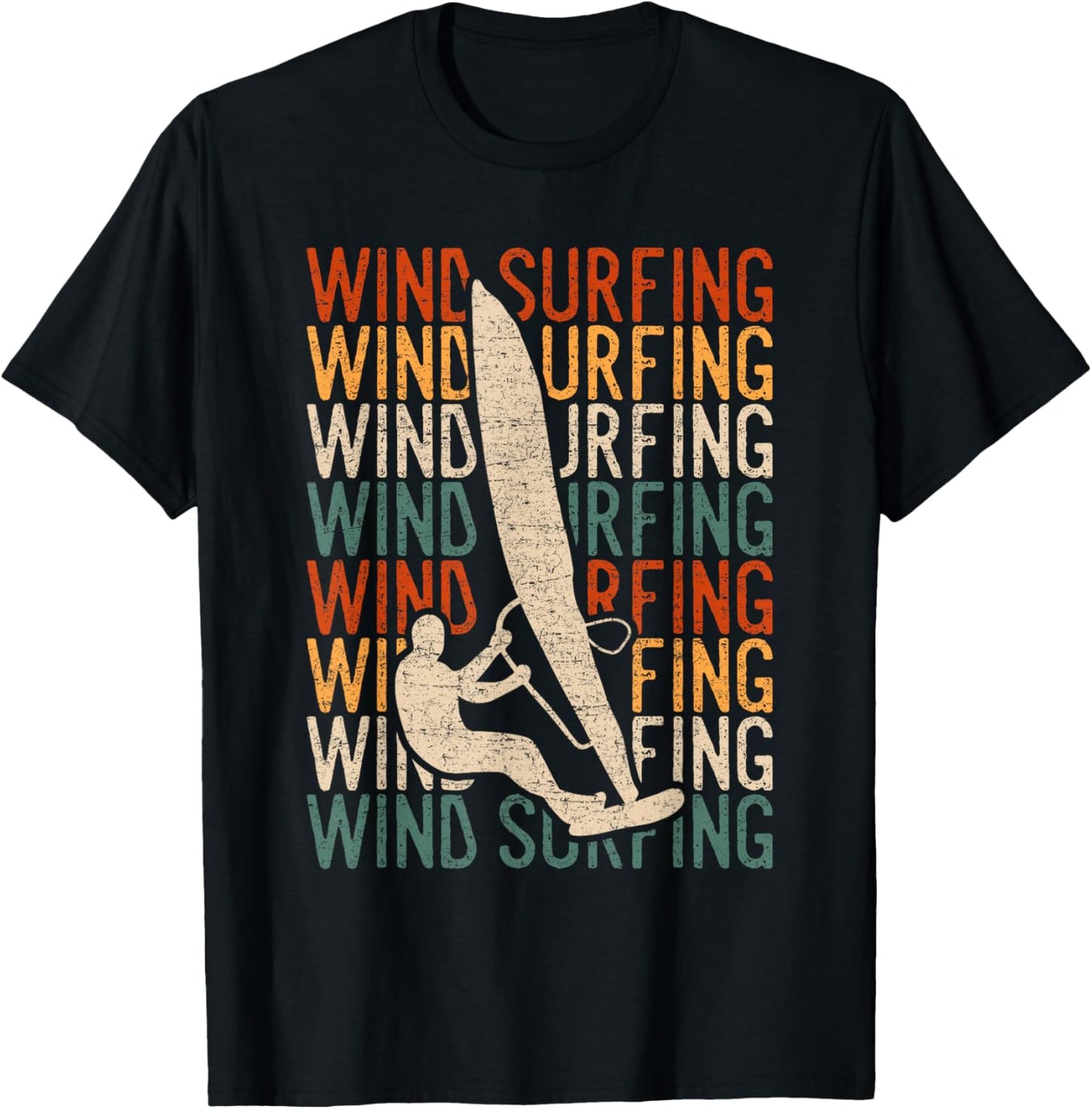 Wind Surfing Retro Vintage Surf Kitesurfing Windsurfing T-Shirt - T-Shirt | Black