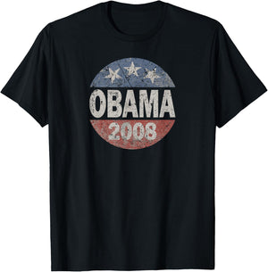Vintage President Barack Obama 2008 Campaign T-Shirt - T-Shirt | Black