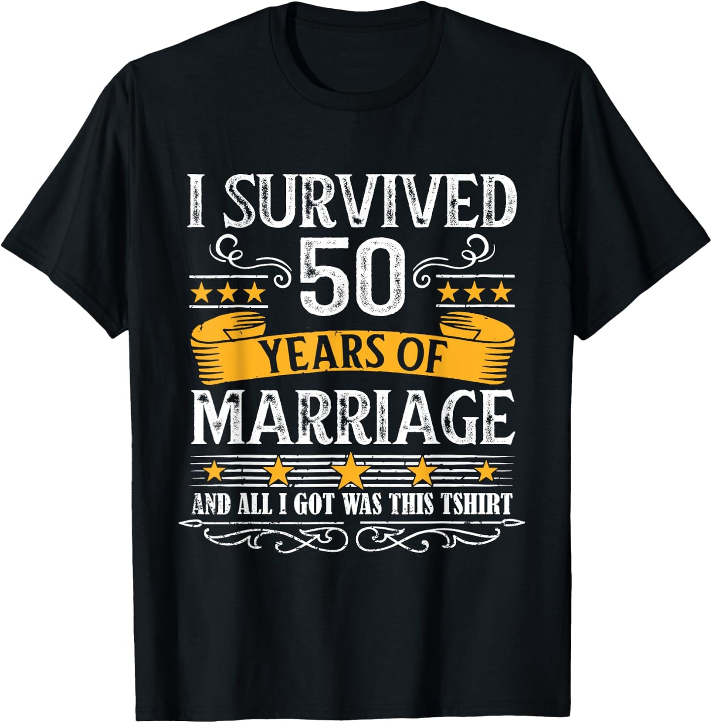 50th Wedding Anniversary shirt Couples Husband Wife 50 Years T-Shirt - T-Shirt | Black