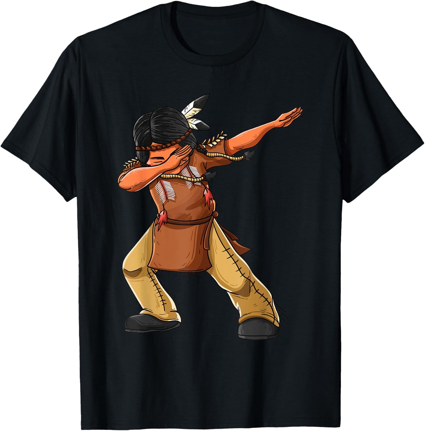Dabbing Indian Funny Cute Native American Dance Dab Gift T-Shirt - T-Shirt | Black