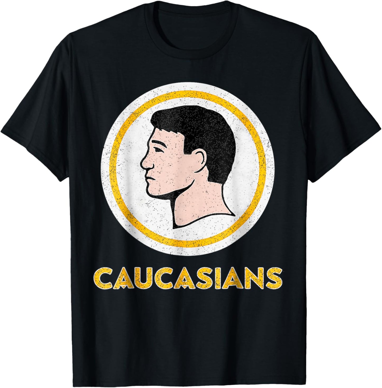 Caucasians Funny Vintage Caucasians Pride T-Shirt - T-Shirt | Black